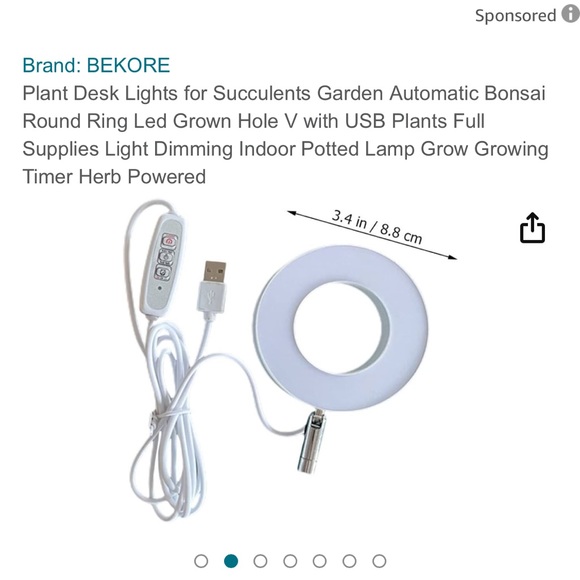 USB Plant Desk Lamp with Timer and Heat Level Settings - Picture 2 of 8
